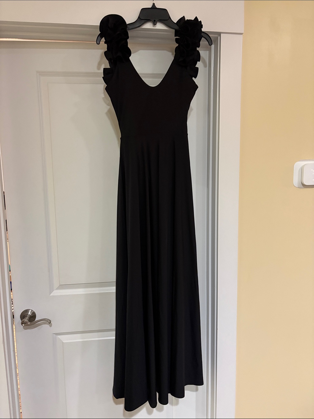 Maygel Coronel Black Lira Ruffle Maxi Dress One Size